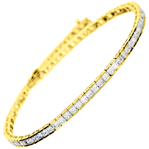 Χρυσό βραχιόλι ριβιέρα Κ14 με ζιργκόν