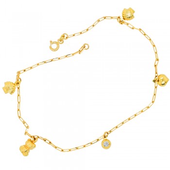 Χρυσό βραχιόλι ποδιού Κ14