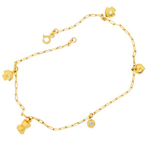 Χρυσό βραχιόλι ποδιού Κ14