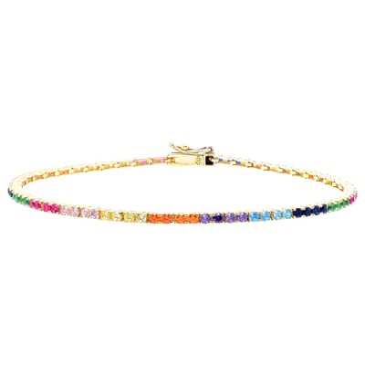 Χρυσό βραχιόλι ριβιέρα rainbow Κ14