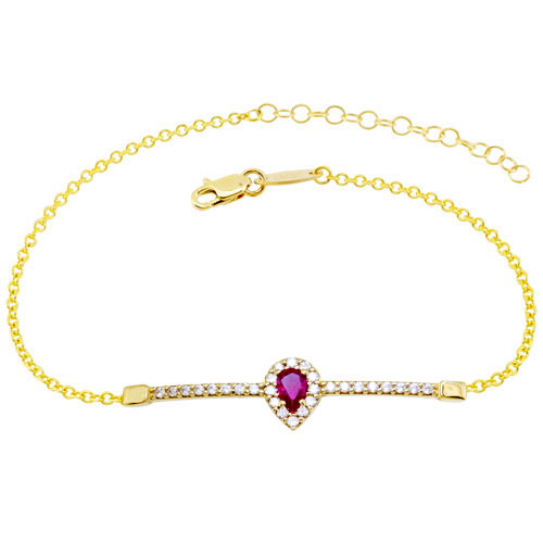 Χρυσό βραχιόλι μπάρα σταγόνα Κ14