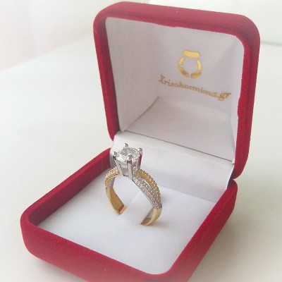 Χρυσό δαχτυλίδι μονόπετρο Κ9