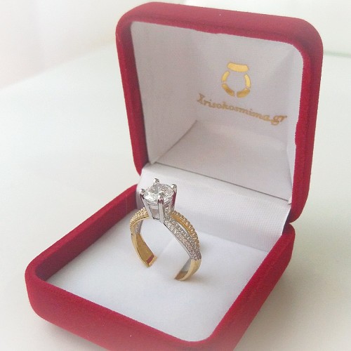 Χρυσό δαχτυλίδι μονόπετρο Κ9