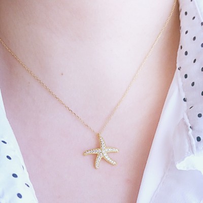 Ασημένιο επιχρυσωμένο κολιέ 925 με ζιργκόν