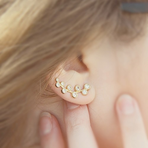 Χρυσά σκουλαρίκια ear cuff Κ14