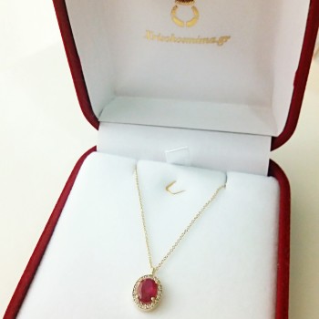 Χρυσό κολιέ Κ14 με ζιργκόν