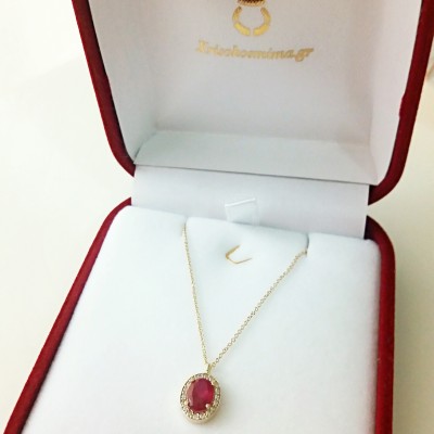 Χρυσό κολιέ Κ14 με ζιργκόν