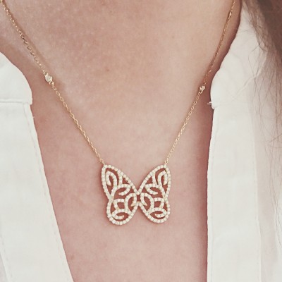 Ασημένιο επιχρυσωμένο κολιέ 925 με ζιργκόν