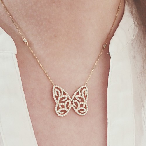 Ασημένιο επιχρυσωμένο κολιέ 925 με ζιργκόν