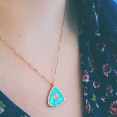 Ασημένιο κολιέ 925 σε ροζ χρώμα με ζιργκόν