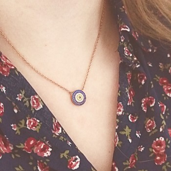 Ασημένιο κολιέ 925 σε ροζ χρώμα