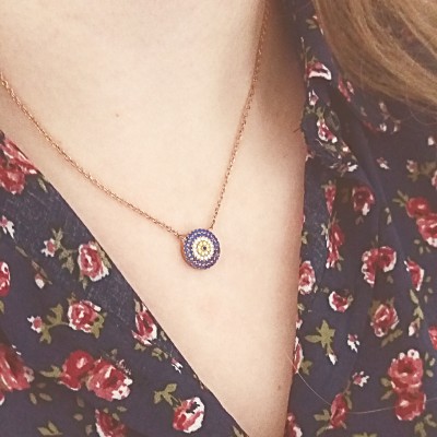 Ασημένιο κολιέ 925 σε ροζ χρώμα