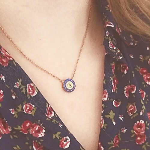 Ασημένιο κολιέ 925 σε ροζ χρώμα