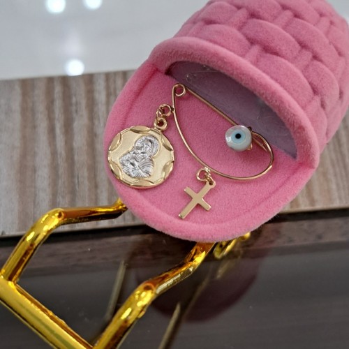 Παιδική χρυσή παραμάνα με φυλαχτό Κ9