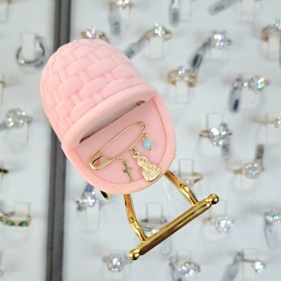 Χρυσή παιδική παραμάνα Κ9 με φυλαχτό