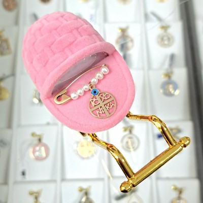 Χρυσή παιδική παραμάνα Κ9 με φυλαχτό