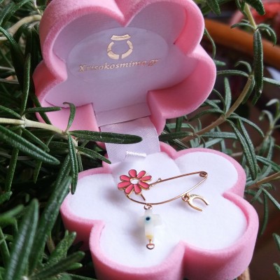 Χρυσή παραμάνα Κ9 με σμάλτο