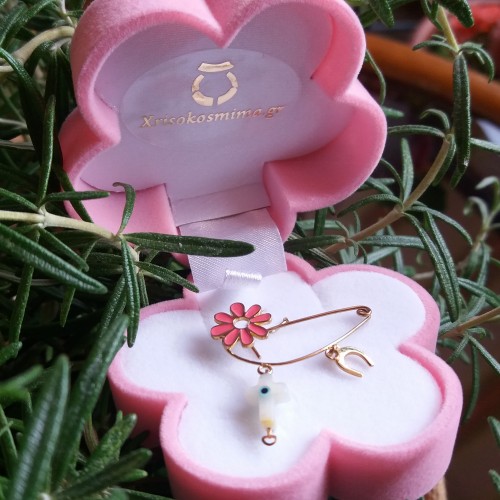 Χρυσή παραμάνα Κ9 με σμάλτο