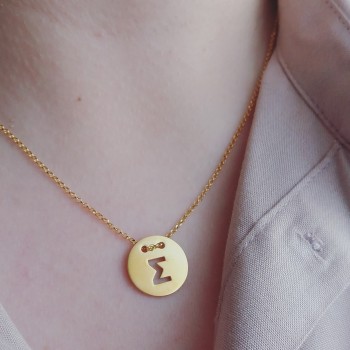 Ασημένιο επιχρυσωμένο κολιέ μονόγραμμα 925 