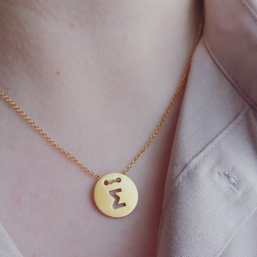 Ασημένιο επιχρυσωμένο κολιέ μονόγραμμα 925 