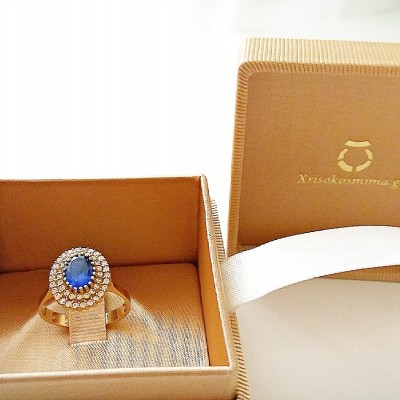 Χρυσό δαχτυλίδι Κ14 με ζιργκόν