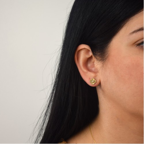 Χρυσά σκουλαρίκια Κ14 με σταυρουδάκια