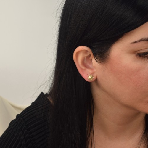 Χρυσά σκουλαρίκια Κ14 με σταυρουδάκια