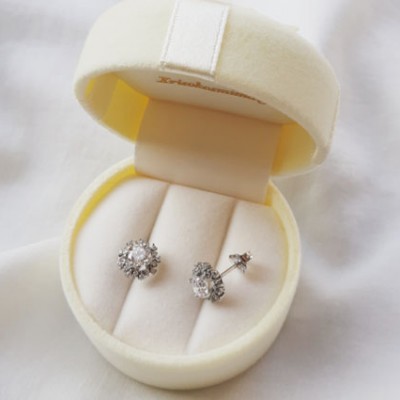 Λευκόχρυσα σκουλαρίκια Κ14