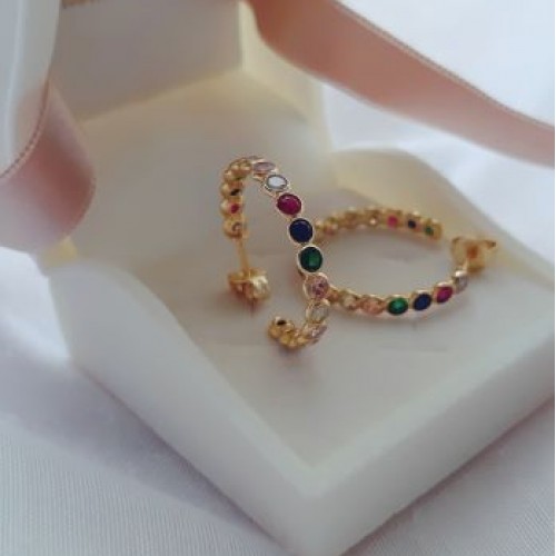 Ασημένια επιχρυσωμένα σκουλαρίκια κρίκοι 925