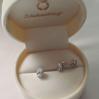 Λευκόχρυσα σκουλαρίκια σταγόνες Κ14