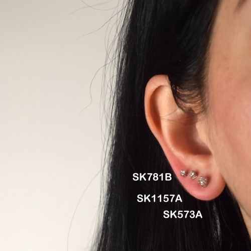 Λευκόχρυσα σκουλαρίκια Κ18 με διαμάντια