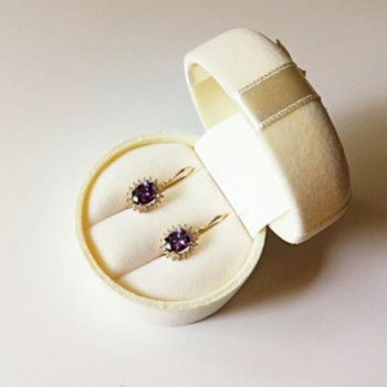 Χρυσά σκουλαρίκια Κ14 με ζιργκόν