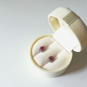 Λευκόχρυσα σκουλαρίκια Κ14 με ζιργκόν