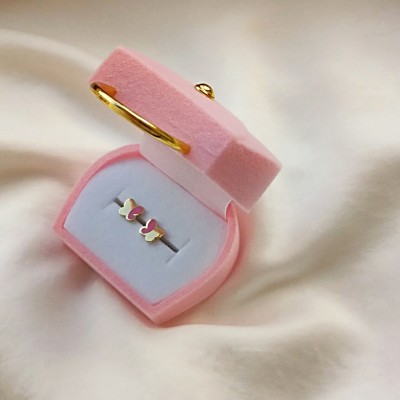 Χρυσά παιδικά σκουλαρίκια πεταλούδες Κ14