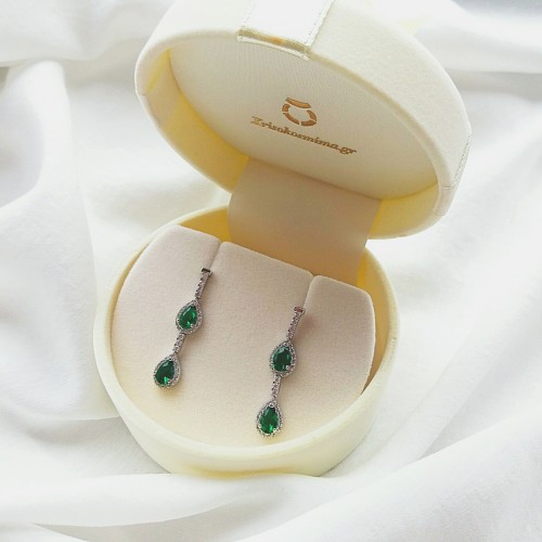 Λευκόχρυσα σκουλαρίκια Κ14