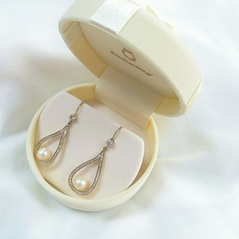 Χρυσά σκουλαρίκια Κ14 με μαργαριτάρια