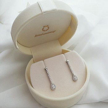 Λευκόχρυσα σκουλαρίκια Κ14 με ζιργκόν