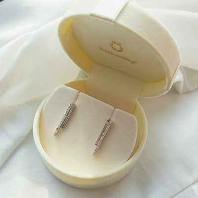 Λευκόχρυσα σκουλαρίκια νυφικά Κ14 με ζιργκόν