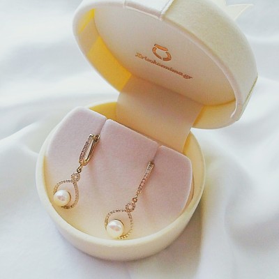 Χρυσά σκουλαρίκια Κ14 με μαργαριτάρια