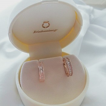 Σκουλαρίκια κρίκοι από ροζ χρυσό Κ14