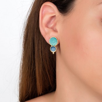 Ασημένια επιχρυσωμένα σκουλαρίκια 925