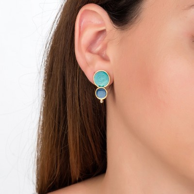 Ασημένια επιχρυσωμένα σκουλαρίκια 925