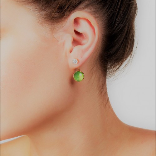 Ασημένια επιχρυσωμένα σκουλαρίκια ear jacket 925