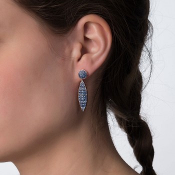 Ασημένια σκουλαρίκια 925 σε ροζ χρώμα