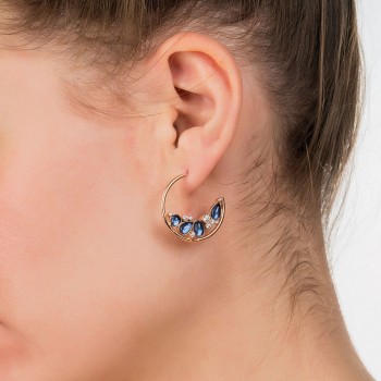 Ασημένια σκουλαρίκια κρίκοι 925 σε ροζ χρώμα