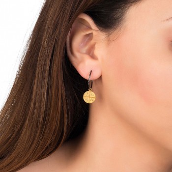 Ασημένια σκουλαρίκια κρίκοι 925 με κωνσταντινάτο