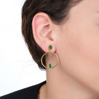 Ασημένια επιχρυσωμένα σκουλαρίκια κρίκοι 925