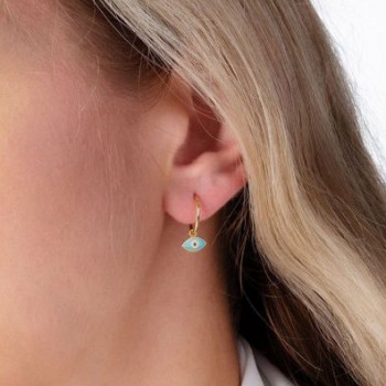 Ασημένια επιχρυσωμένα σκουλαρίκια κρικάκια 925 με μάτι