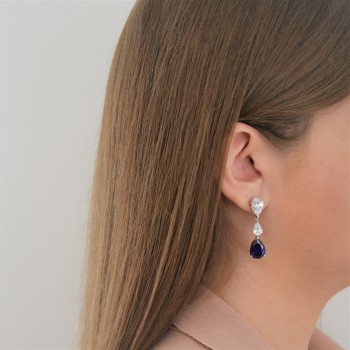 Ασημένια κρεμαστά σκουλαρίκια σταγόνες 925