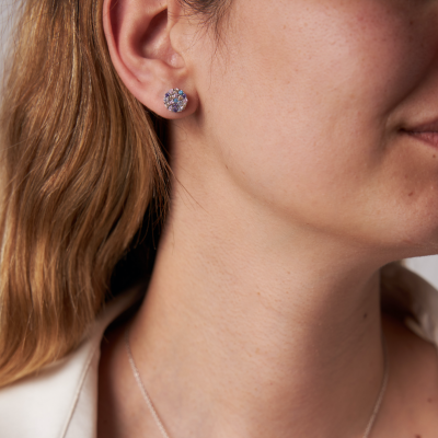 Ασημένια σκουλαρίκια κύκλοι 925 με ζιργκόν